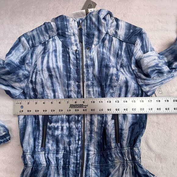 Chico's Zenergy Rain Water Isle Jacket Size 0 Blue White Tie-Dye Zip Front New - Picture 6 of 8
